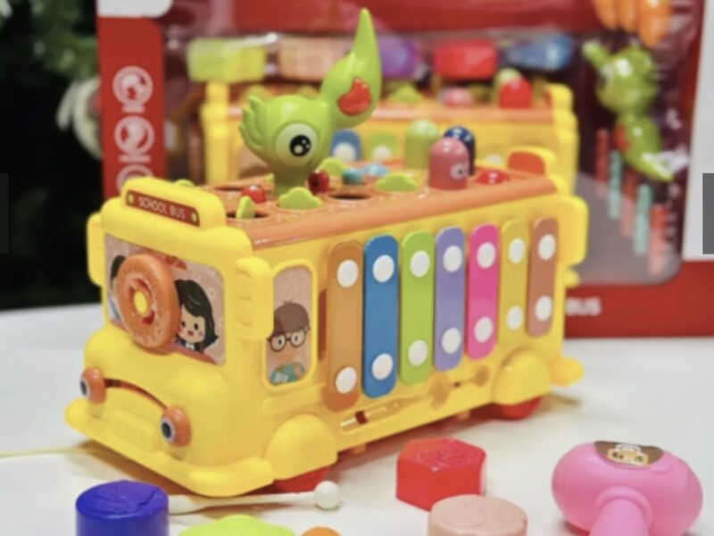 Розвивальна гра сортер для малюків Автобус іграшковий Розвивальні іграшки для найменших