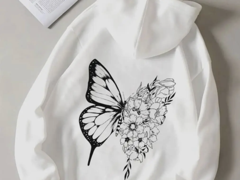 Жіночий худі з метеликом з капюшоном Код: 24