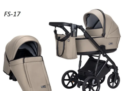 Дитяча коляска (дитячий візок) 2 в 1 Angelina Fibi світло-бежева еко-шкіра. Код Ang-FS17