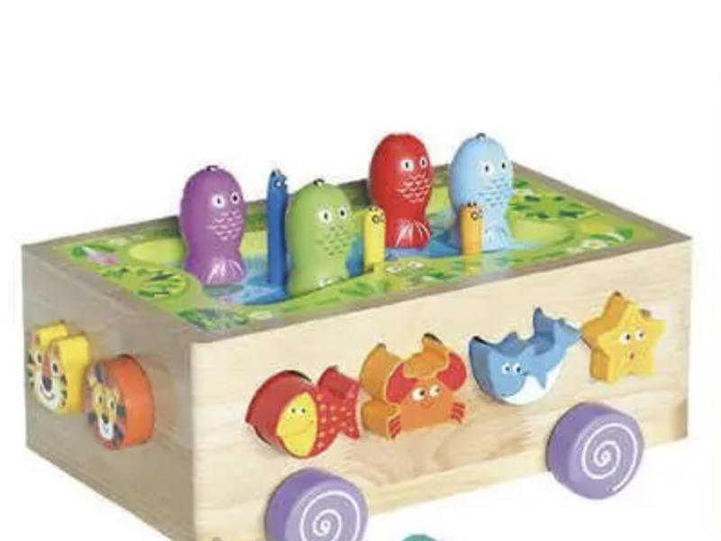 Ігровий центр 22995 (24) "WToys", дерев яний, каталка, 3 в 1, сортер, 1 тематична гра, в коробці Код: 171631