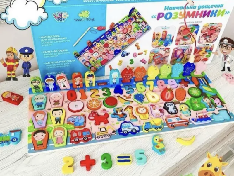 Деревяний розвиваючий дитячий Сортер по методиці Монтессорі 1980 Limo toy 5 В 1 українською мовою Код: 1726269195