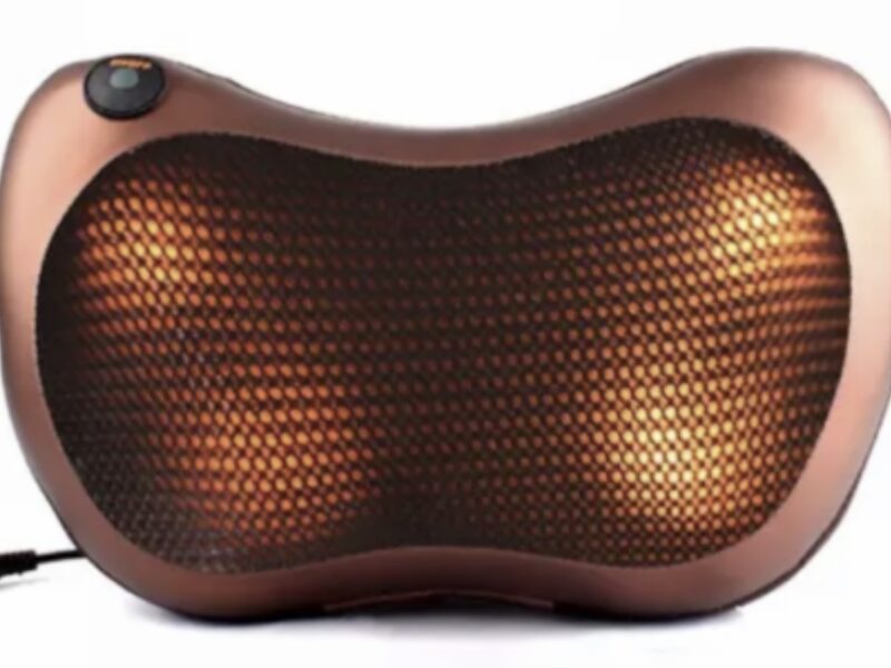 Масажна інфрачервона подушка Massage Pillow / 4х головковий Роликовий масажер для шиї та тіла з підігрівом