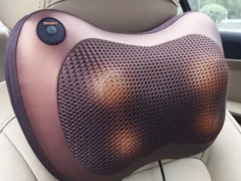 Масажна інфрачервона подушка Massage Pillow / Роликовий масажер для шиї та тіла з підігрівом