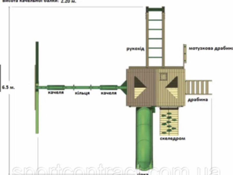 Дитячий ігровий майданчик "premium-8" з рукоходом Код: 3 Е7