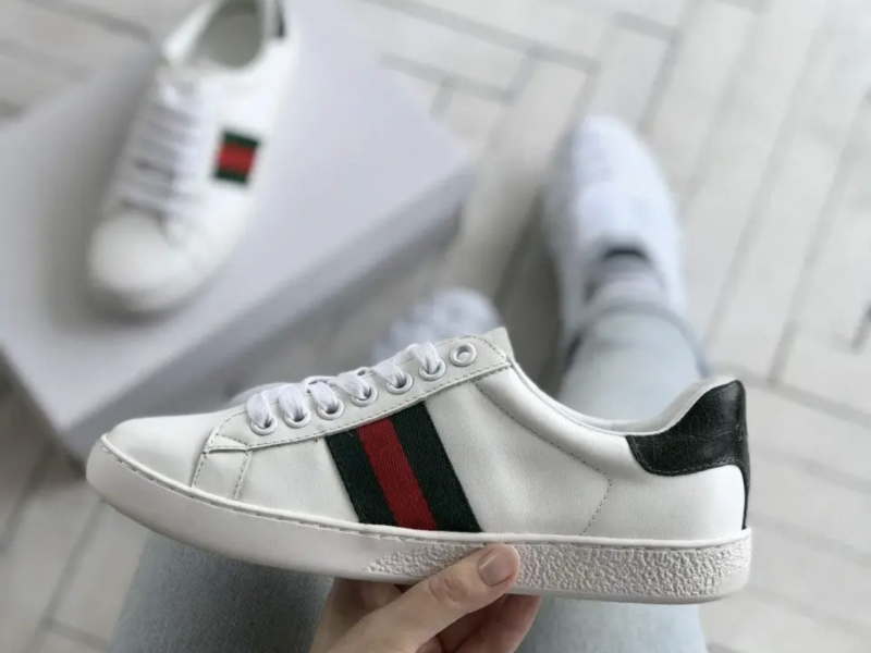 Стильні білі жіночі кросівки Гучи Gucci шкіра брендові якісні кроси Гуччі гучі Код: № 0366