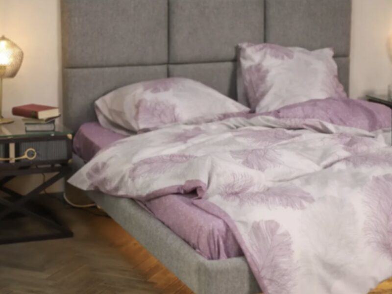 Комплект постільної білизни тм Viluta Ранфорс № 21158 Бузковий рожевий квіти Півтораспальний