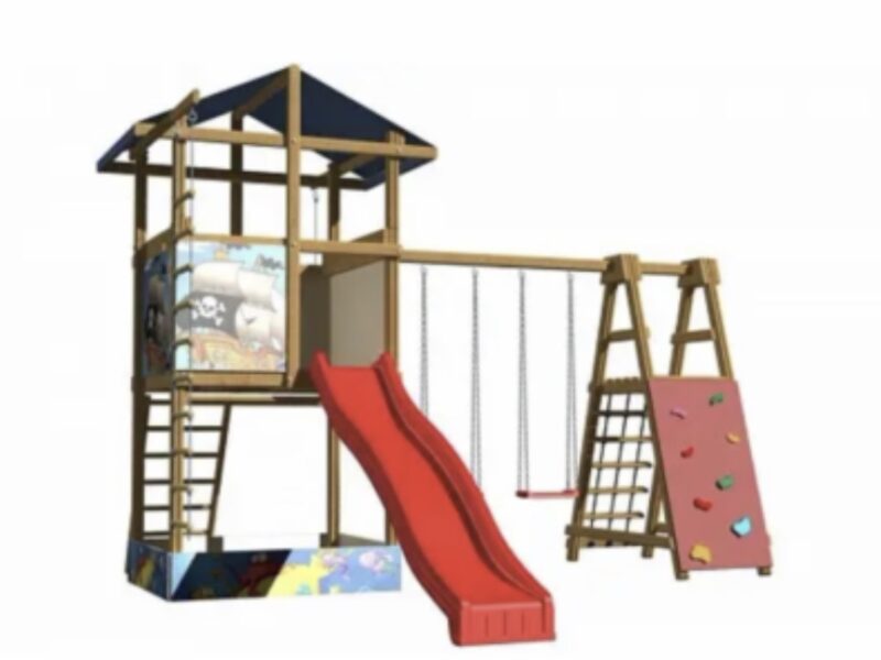 Дитячий майданчик SportBaby-9 з пісочницею, гіркою та гойдалками, Україна. Код: SportBaby-9