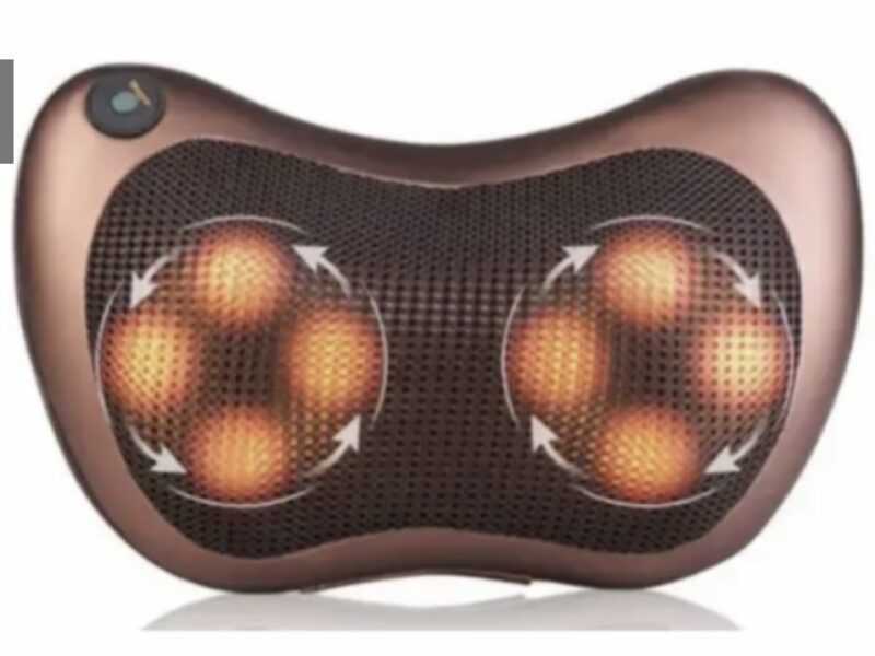 Масажна подушка Massage Pillow з підігрівом 4х головними роликами / Роликовий масажер для шиї та тіла