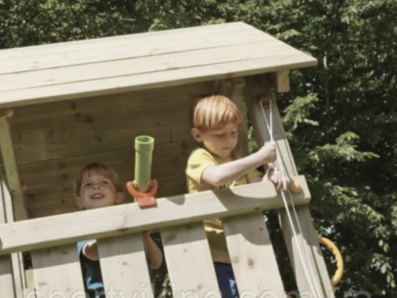 Дитячий майданчик Blue Rabbit KIOSK, будиночок із гіркою Код: KIOSK