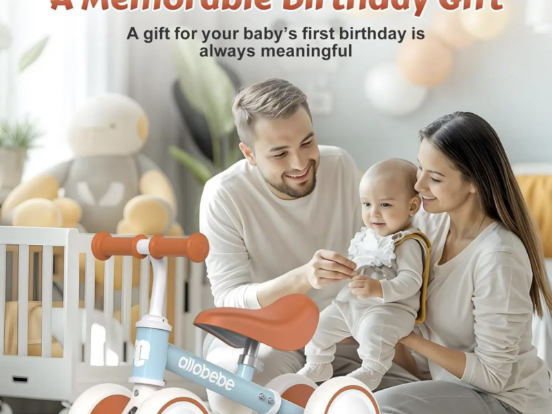 Беговел Allobebe, детский, 4 колеса, 1–3 года, регулируемое сиденье