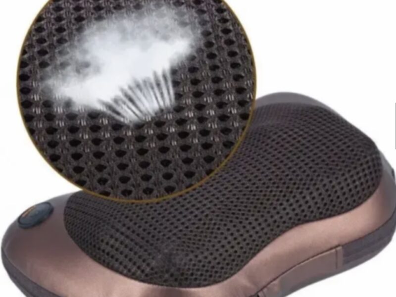 Масажна інфрачервона подушка Massage Pillow / 4х головковий Роликовий масажер для шиї та тіла з підігрівом