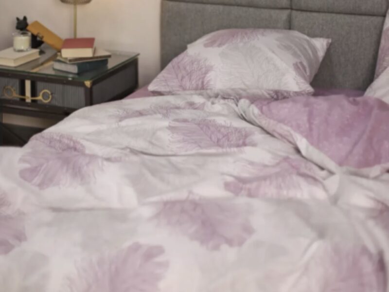 Комплект постільної білизни тм Viluta Ранфорс № 21158 Бузковий рожевий квіти Півтораспальний