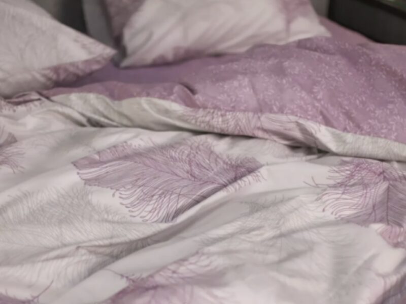 Комплект постільної білизни тм Viluta Ранфорс № 21158 Бузковий рожевий квіти Півтораспальний