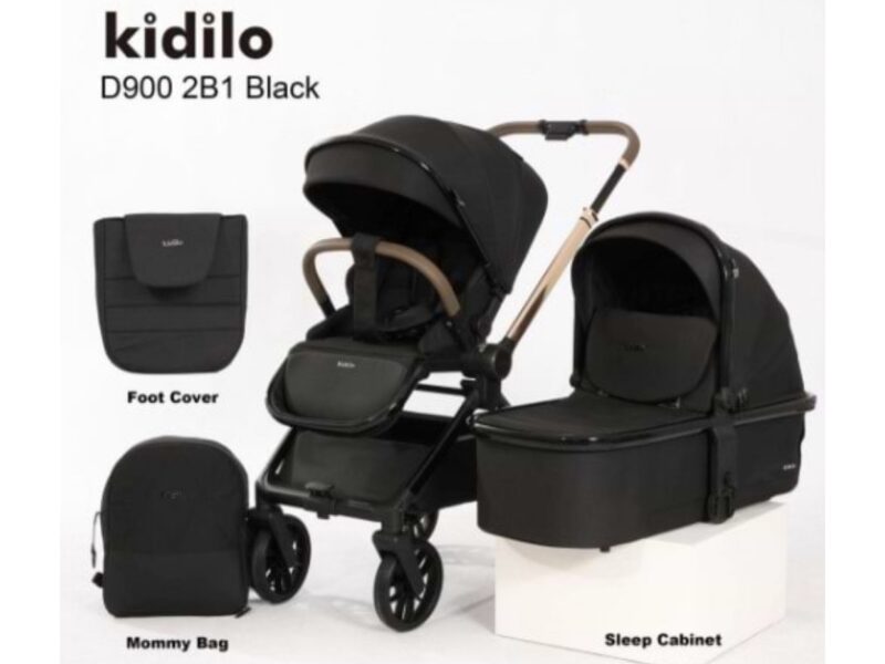 Коляска Дитяча универсальная 2в1 бренд Kidilo D900 black