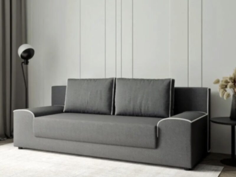 Диван Сереніті (LEON) (200 × 100 см, сірий з кремовим)