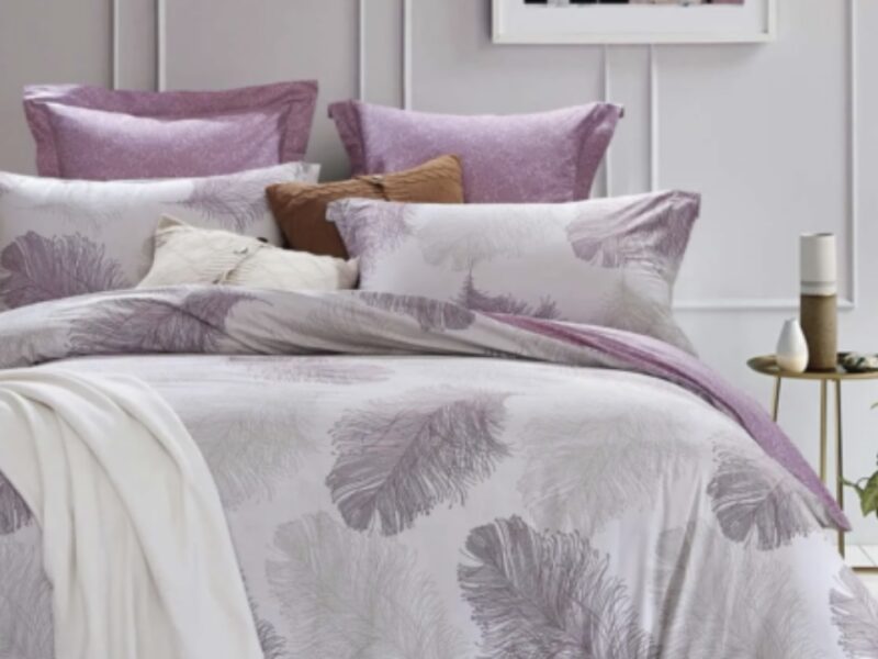 Комплект постільної білизни тм Viluta Ранфорс № 21158 Бузковий рожевий квіти Півтораспальний