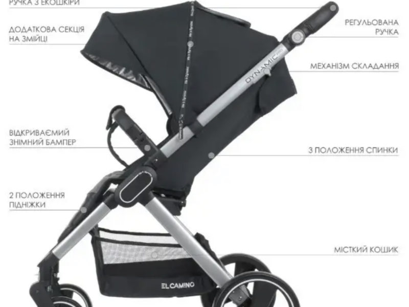 Коляска прогулянкова книжка El CaminoME 1053N DYNAMIC PRO Onyx