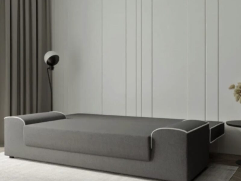 Диван Сереніті (LEON) (200 × 100 см, сірий з кремовим)