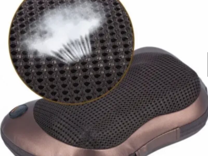 Масажна подушка Massage Pillow з підігрівом 4х головними роликами / Роликовий масажер для шиї та тіла