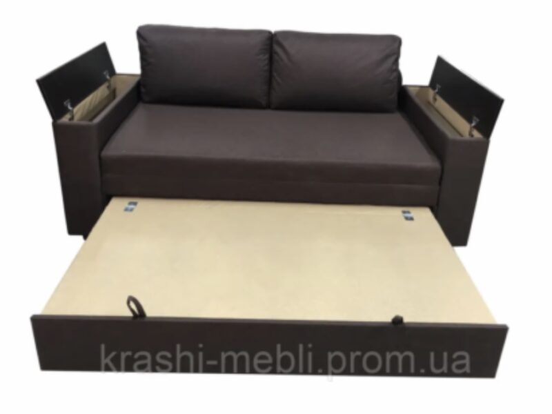 Диван Дукат розкладний, дерев’яні підло коники, ортопедичний двоспальний з нішами для білизни 120/190см недорого