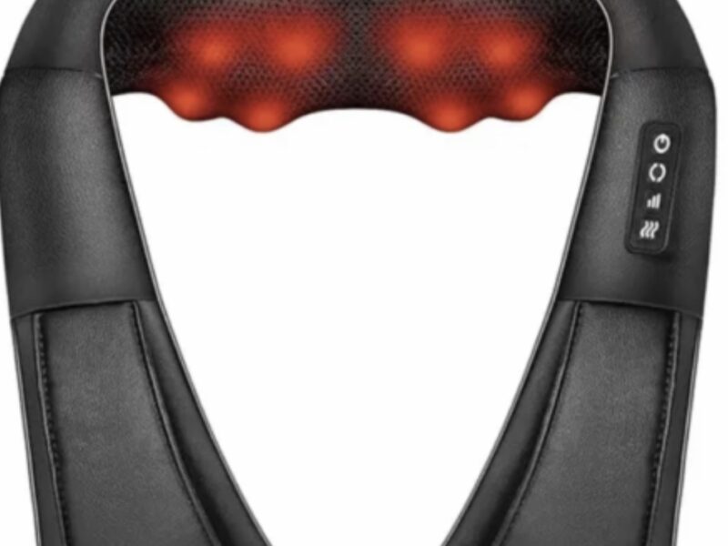 Накидка-масажер iKristin JH-R2 Shiatsu для шиї та спини Black з підігрівом шиац