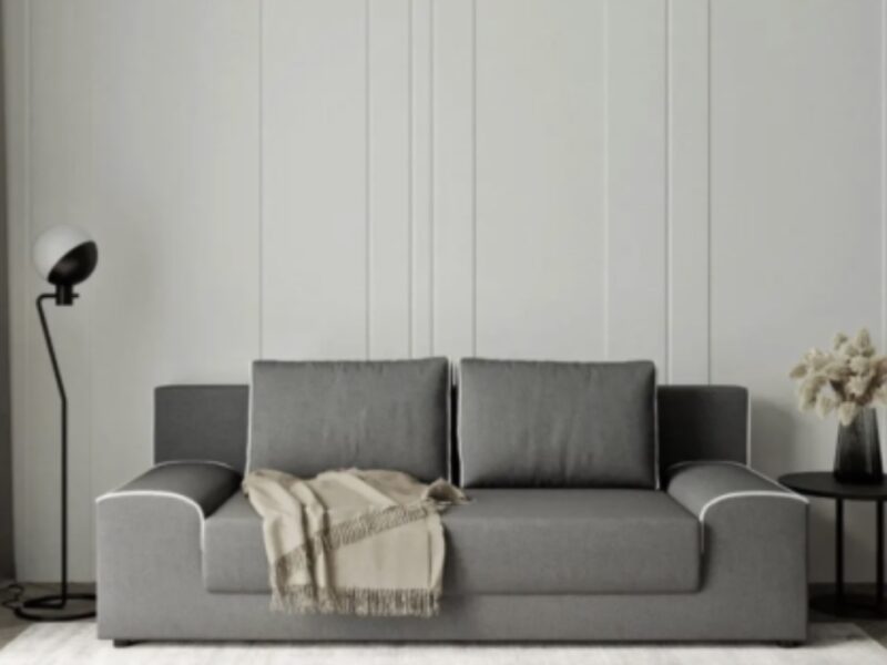 Диван Сереніті (LEON) (200 × 100 см, сірий з кремовим)