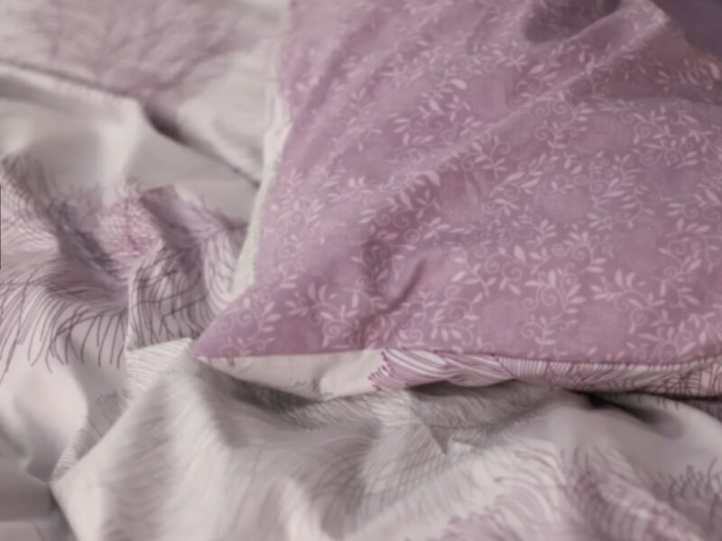 Комплект постільної білизни тм Viluta Ранфорс № 21158 Бузковий рожевий квіти Півтораспальний