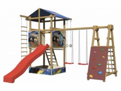 Дитячий майданчик SportBaby-9 з пісочницею, гіркою та гойдалками, Україна. Код: SportBaby-9
