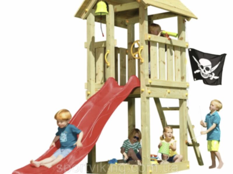 Дитячий майданчик Blue Rabbit KIOSK, будиночок із гіркою Код: KIOSK