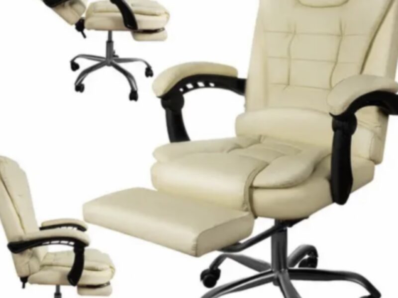 Офісний стілець з підставкою для ніг, екошкіра MALATEC 23287