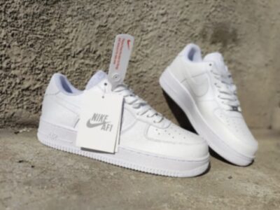 Кроссовки NIKE Air Force БЕЛЫЕ на высокой подошве женские лицензия натуральная кожа