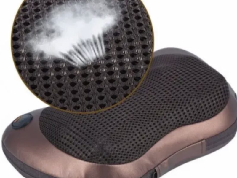 Масажна інфрачервона подушка Massage Pillow / Роликовий масажер для шиї та тіла з підігрівом