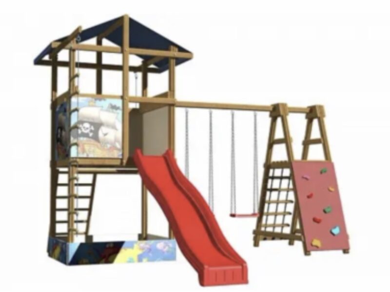 Дитячий майданчик SportBaby-9 з пісочницею, гіркою та гойдалками, Україна. Код: SportBaby-9