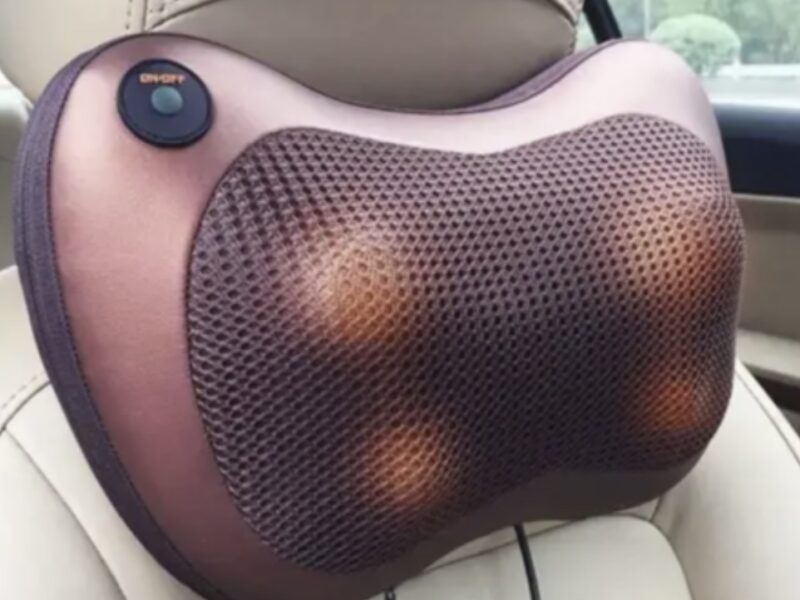 Масажна інфрачервона подушка Massage Pillow / 4х головковий Роликовий масажер для шиї та тіла з підігрівом