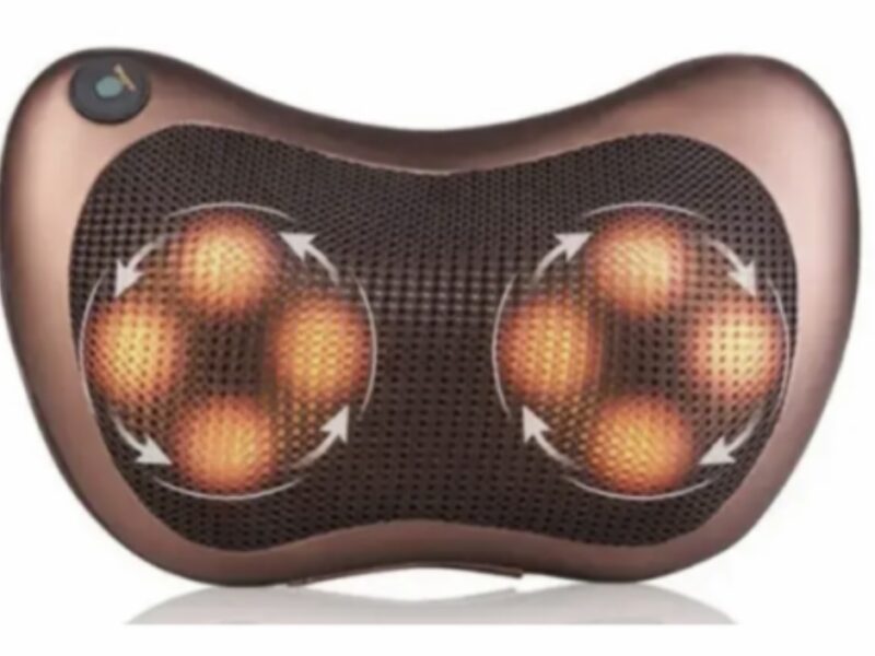 Масажна інфрачервона подушка Massage Pillow / 4х головковий Роликовий масажер для шиї та тіла з підігрівом