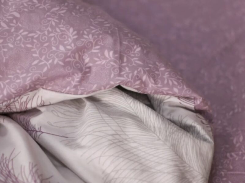 Комплект постільної білизни тм Viluta Ранфорс № 21158 Бузковий рожевий квіти Півтораспальний