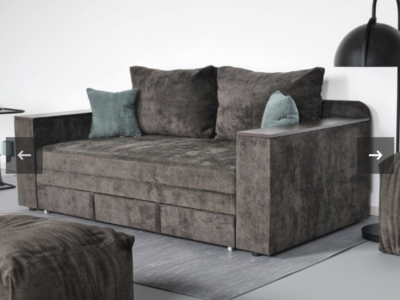 Диван розкладний модель «Бухарест» з нішею у обох підлокітниках, є велике спальне місце