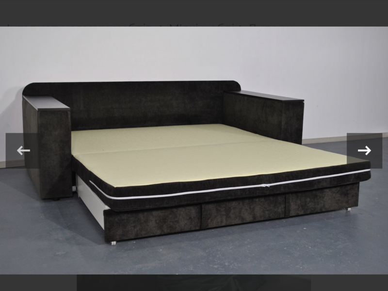 Диван розкладний модель «Бухарест» з нішею у обох підлокітниках, є велике спальне місце