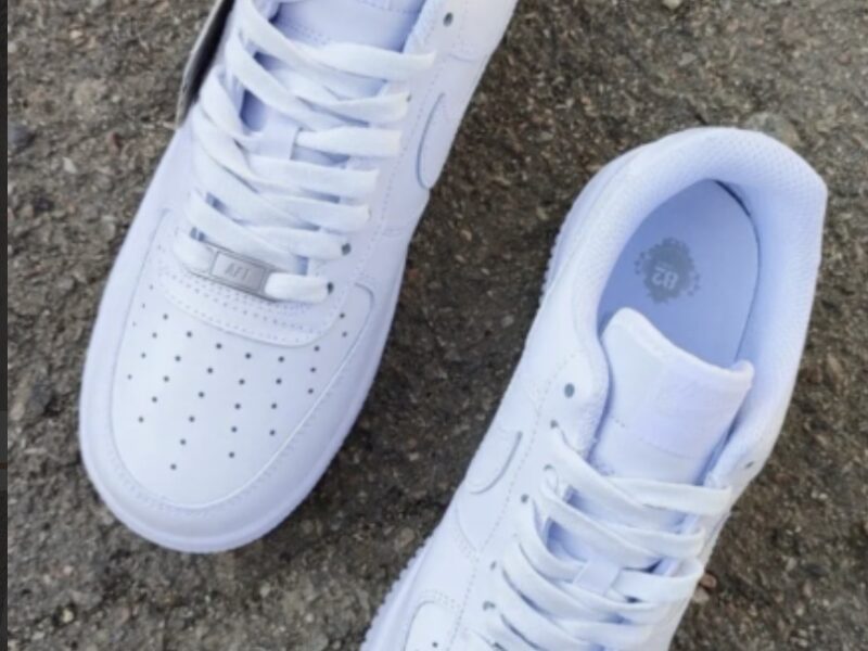 Кроссовки NIKE Air Force БЕЛЫЕ на высокой подошве женские лицензия натуральная кожа