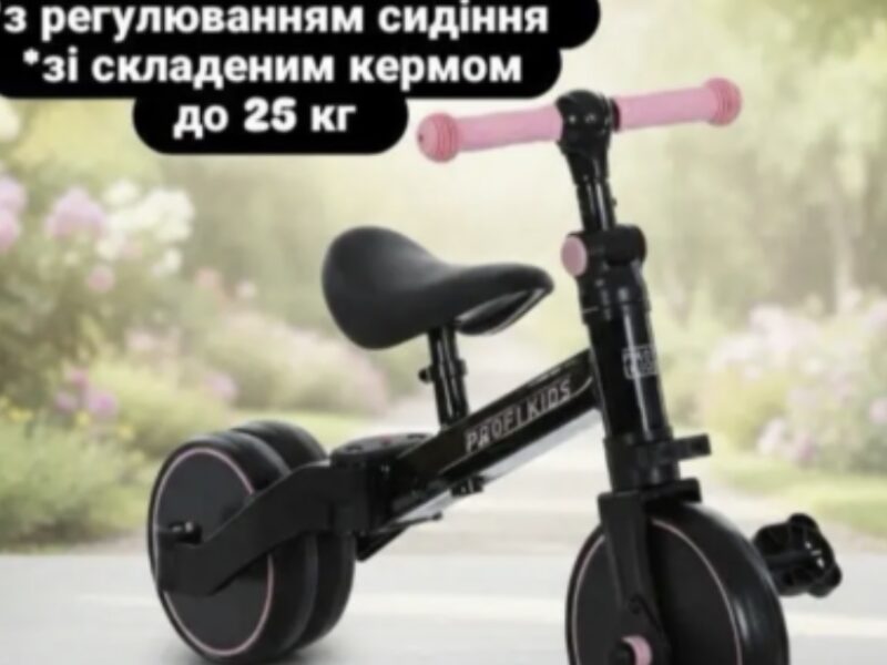 Дитячий велосипед-біговел трансформер 3 в 1 Profi Kids MBB 1008 pink