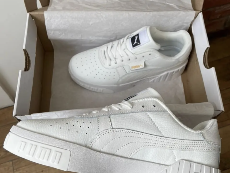 Стильні жіночі кросівки Puma Cali White Пуми Білі (Осінь/ Весна/ Демісезон)