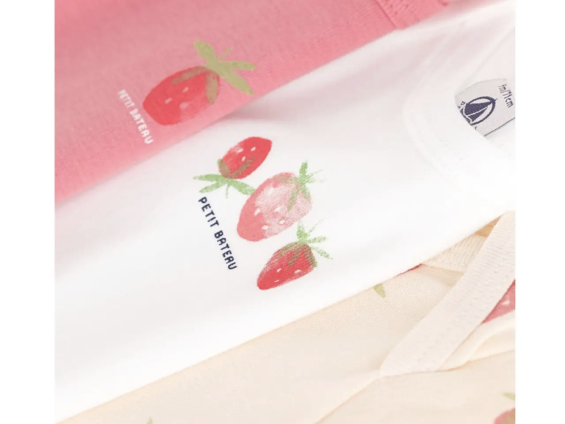 Набір бавовняних боді Petit Bateau з короткими рукавами для дівчаток 3 шт (18м/81 см)