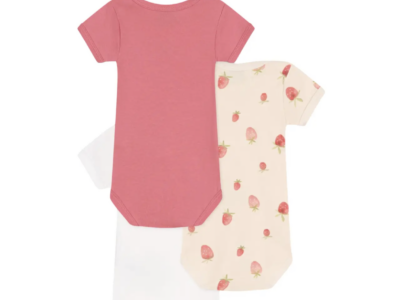 Набір бавовняних боді Petit Bateau з короткими рукавами для дівчаток 3 шт (18м/81 см)
