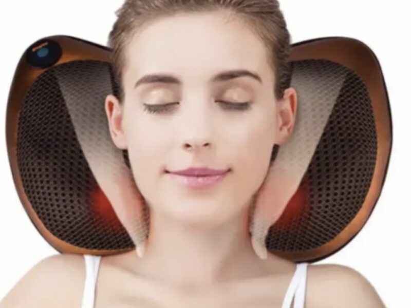 Масажна інфрачервона подушка Massage Pillow / Роликовий масажер для шиї та тіла з підігрівом