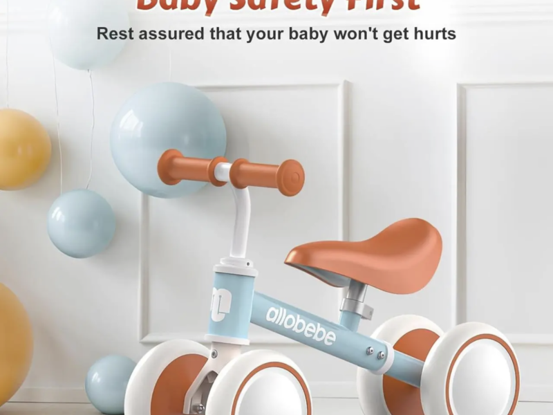 Беговел Allobebe, детский, 4 колеса, 1–3 года, регулируемое сиденье