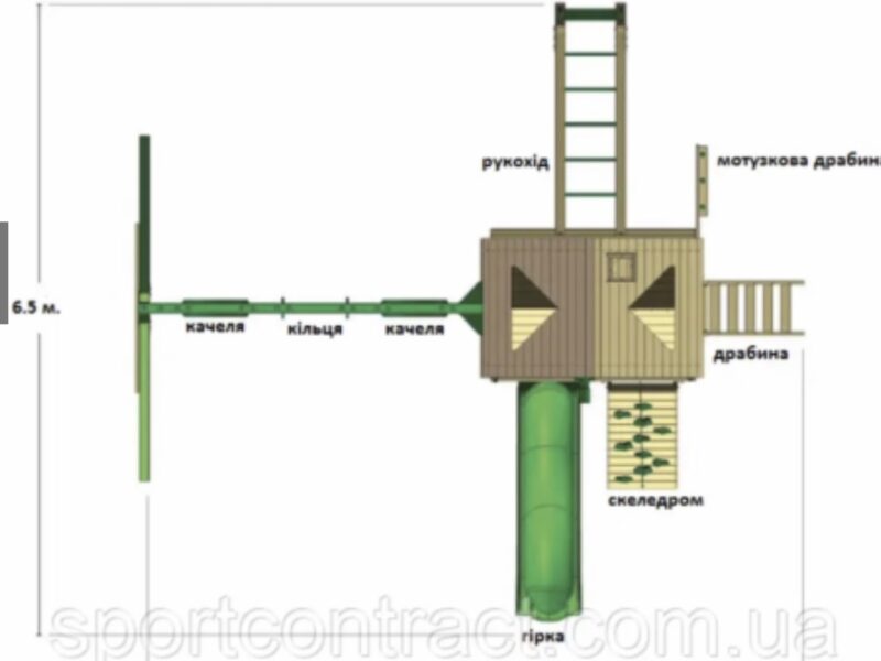 Дитячий ігровий майданчик "premium-8" з рукоходом Код: 3 Е7