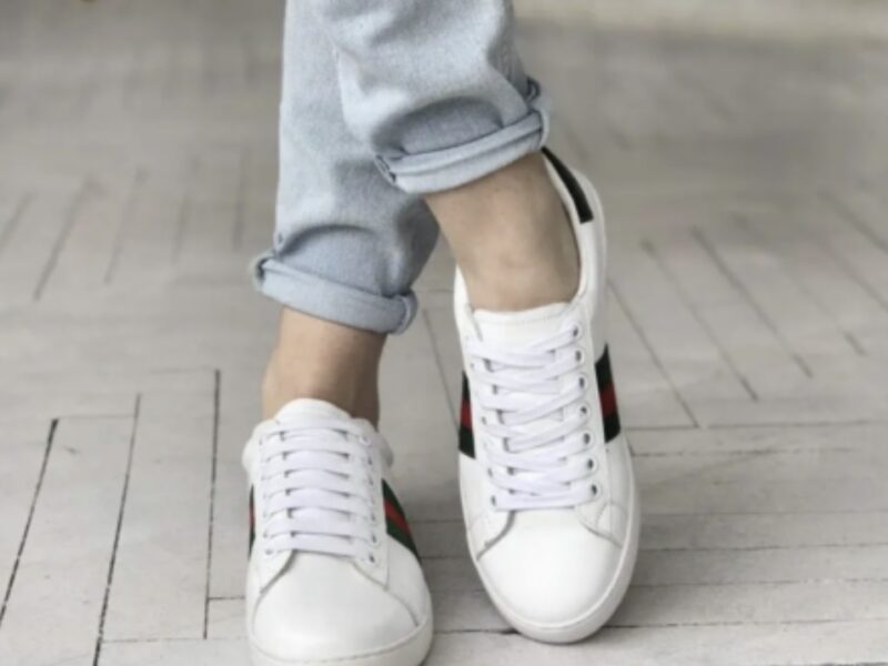 Стильні жіночі кросівки Gucci шкіра брендові