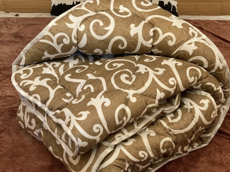 Тепла двоспальна ковдра на овчині 175х210 см