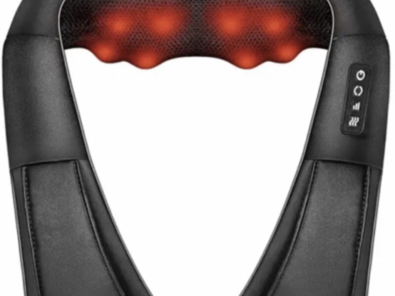 Накидка-масажер iKristin JH-R2 Shiatsu для шиї та спини Black з підігрівом шиац