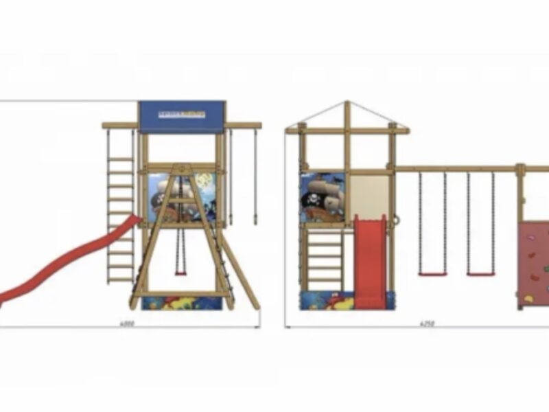 Дитячий майданчик SportBaby-9 з пісочницею, гіркою та гойдалками, Україна. Код: SportBaby-9